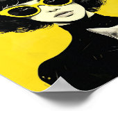 Chic Black and Yellow Retro Poster (Ecke)