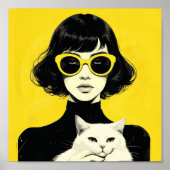 Chic Black and Yellow Retro Poster (Vorne)