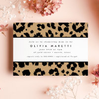 Chic Black Animal Print Leopard Baby Dusche