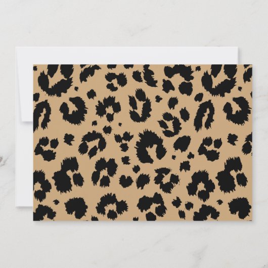 Chic Black Animal Print Leopard Brautparty Einladung (Rückseite)