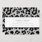 Chic Black Animal Print Leopard Brautparty Einladung (Vorne/Hinten)