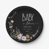 Chic Black Baby in Bloom Paper Plate Pappteller (Vorderseite)