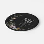 Chic Black Baby in Bloom Paper Plate Pappteller (Schrägansicht)