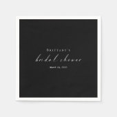 Chic Black Background Brautparty Napkins Serviette (Vorderseite)