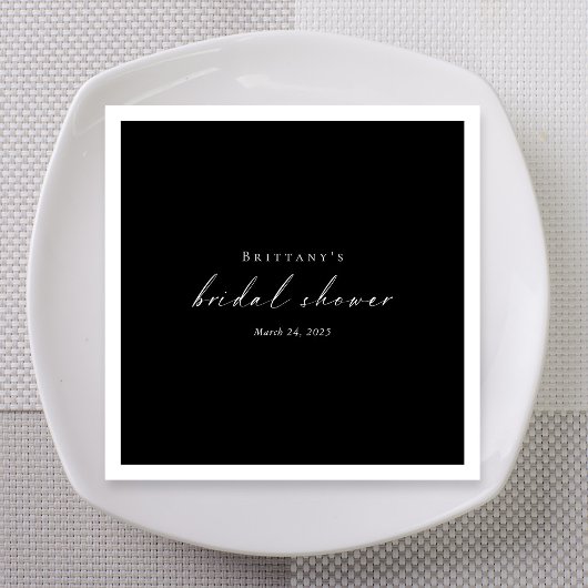 Chic Black Background Brautparty Napkins Serviette