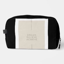 Chic Black Beige Manifest Ihr Text hier Waschbeutel