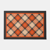 Chic Black Beige Pumpkin Orange Kariertes Muster Fußmatte (Vorderseite)