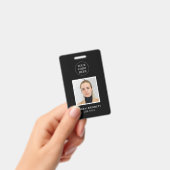 Chic Black Beruflich Employee Office Foto ID Ausweis (Handheld)