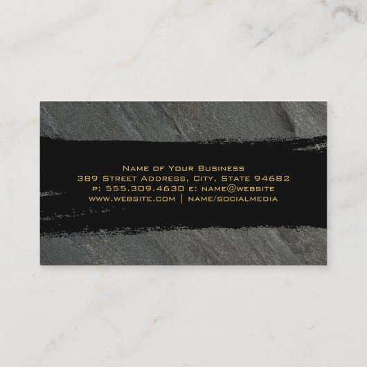 Chic Black Black Brushed Visitenkarte (Rückseite)