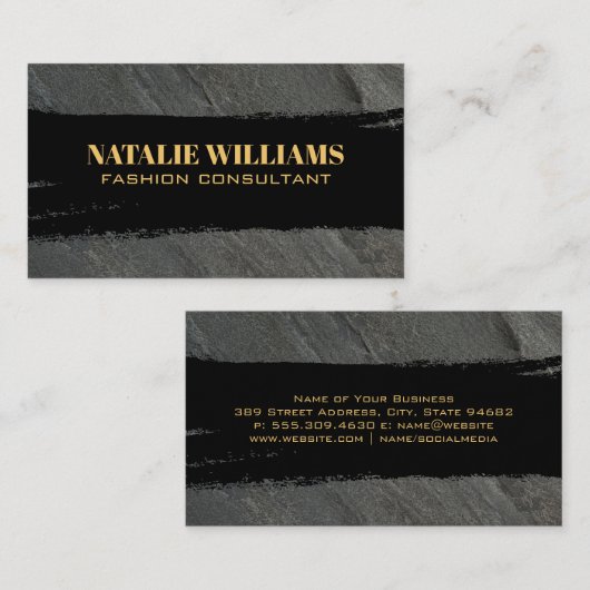 Chic Black Black Brushed Visitenkarte (Vorne/Hinten)