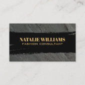 Chic Black Black Brushed Visitenkarte (Vorderseite)