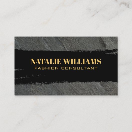 Chic Black Black Brushed Visitenkarte (Vorderseite)