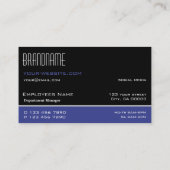 Chic Black Blue White einfach und Beruflich Visitenkarte (Rückseite)