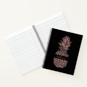Chic Black Blush Pink Rose Gold Glitzer Ananas Notizblock (Innenseite)
