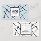 Chic Black Bobby Buttons Friseur Stylist Salon Visitenkarte (Vorne/Hinten)