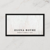 Chic Black Border White Wood Beruflich Telefonnummerkarte (Vorderseite)