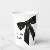 Chic Black Bow 30th Birthday Paper Cups Pappbecher (Rückseite)