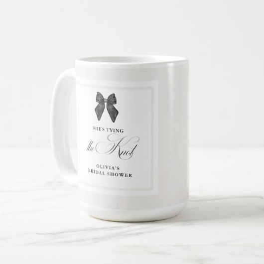 Chic Black Bow Brautparty Einladung Kaffeetasse (Vorderseite Links)