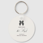 Chic Black Bow Brautparty Einladung Schlüsselanhänger (Vorderseite)