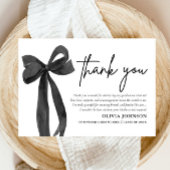 Chic Black Bow Coquette Abschluss Danke Karte