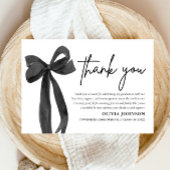 Chic Black Bow Coquette Abschluss Danke Karte