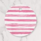 Chic Black Bow Pink White Strip Geschenkanhänger (Rückseite)