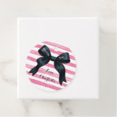 Chic Black Bow Pink White Strip Geschenkanhänger (Beispiel)