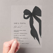 Chic Black Bow Sie bindet das Brautparty des Knote Acryleinladungen (Insitu (Handheld))