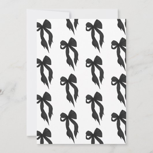 Chic Black Bow Sie bindet das Brautparty des Knote Einladung (Rückseite)