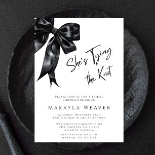 Chic Black Bow Sie bindet das Brautparty des Knote Einladung