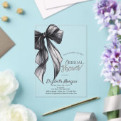 Chic Black Bow Striped Bridal Shower Invitation Acryleinladungen (In Situ (Hochzeit))