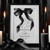Chic Black Bow Tying Knot Brautparty Willkommen Poster