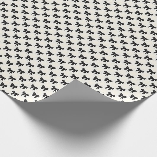 Chic Black Bow Wrapping Paper Geschenkpapier (Ecke)