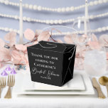 Chic Black Bridal Shower Personalized Fortune Geschenkschachtel<br><div class="desc">This elegant black bridal shower party favor fortune box features beautiful white typography for an evening party in the winter. Minimalist script is a modern trend for a contemporary bride.</div>