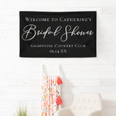 Chic Black Bridal Shower Personalized Welcome Banner (Insitu)