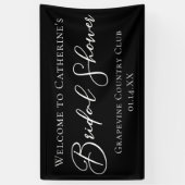 Chic Black Bridal Shower Personalized Welcome Banner (Vertikal)