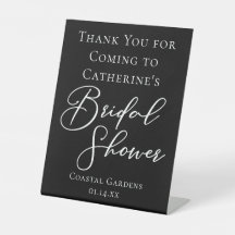 Chic Black Bridal Shower Personalized Welcome