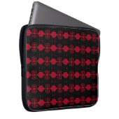 Chic Black & Burgundy Red Abstrakt Pattern Laptopschutzhülle (Vorne Rechts)