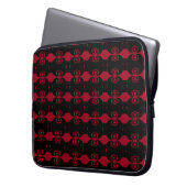 Chic Black & Burgundy Red Abstrakt Pattern Laptopschutzhülle (Vorderseite Links)