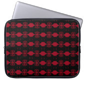 Chic Black & Burgundy Red Abstrakt Pattern Laptopschutzhülle (Vorderseite)