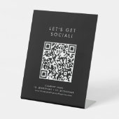 Chic Black Business Let's Get Social Media Sockelschild (Vorderseite)