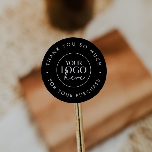 Chic Black Business Logo Vielen Dank für Ihre Best Runder Aufkleber