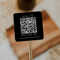 Chic Black Business Social Media QR-Code
