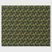 Chic Black Cactus Wrapping Paper Geschenkpapier (Flach)
