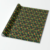 Chic Black Cactus Wrapping Paper Geschenkpapier (Ungerollt)