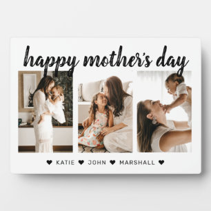 Chic Black Calligraphy 3 Foto Muttertagsgeschenk Fotoplatte