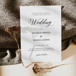 Chic Black Calligraphy Script Minimal Wedding Einladung