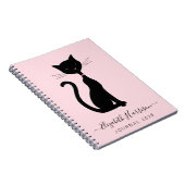 Chic Black Cat Personalisiert Pink Notizblock (Rechte Seite)