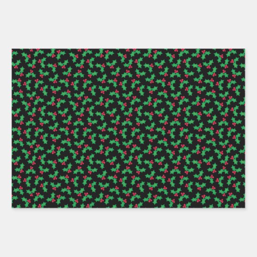 Chic Black Christmas Wrapping Paper Sheets Geschenkpapier Set (Vorderseite)