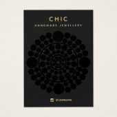 Chic Black Circle Motif Earring Display Card (Vorderseite)